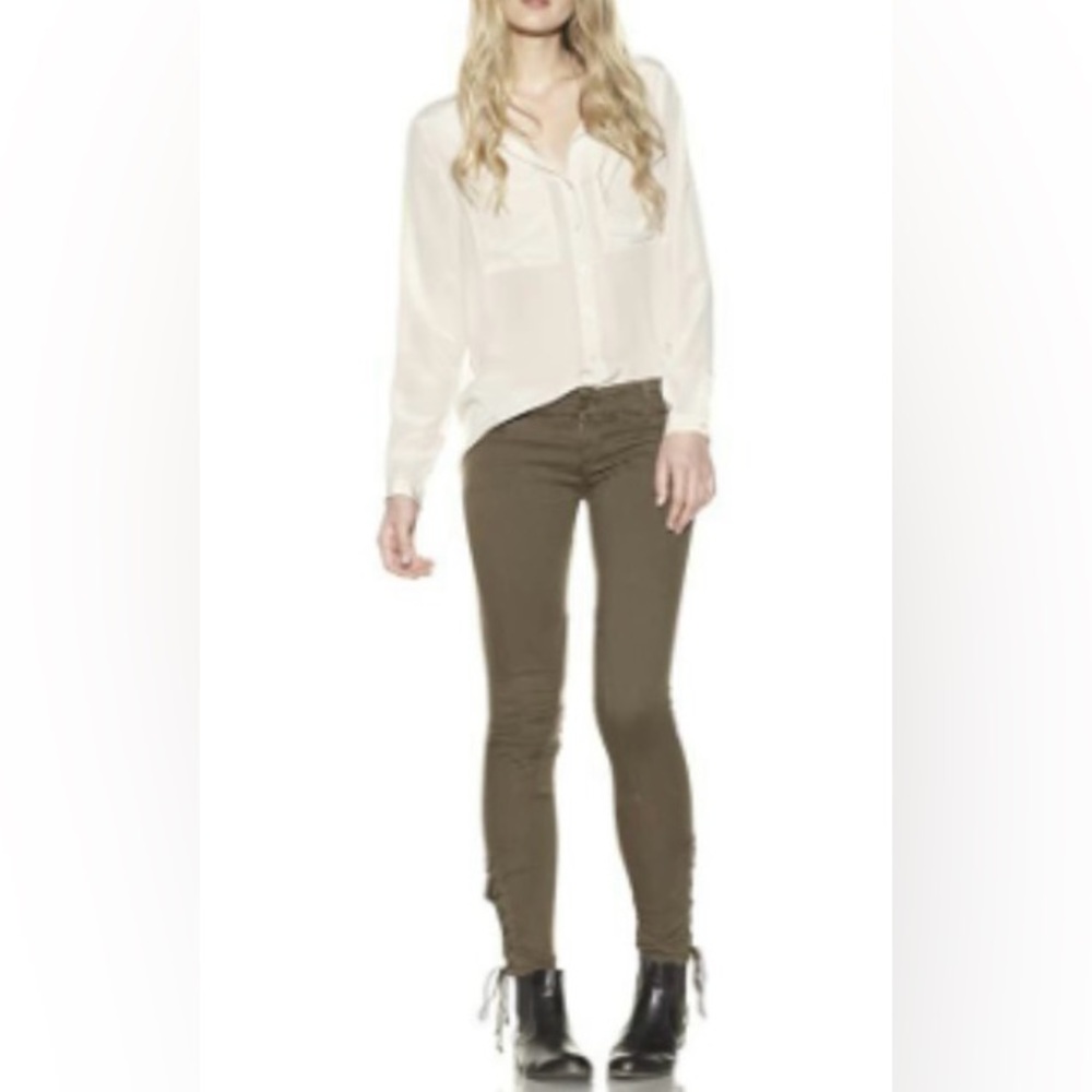 Current Elliott Lace Up Jodpur Legging Jean Olive size 26